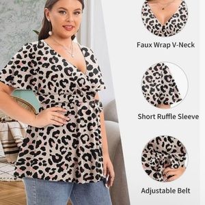 Wrap Tunic Top - Leopard Print